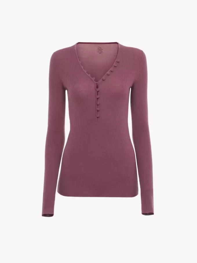 Henley shirt in a merino wool knit Henley shirt in a merino wool knit