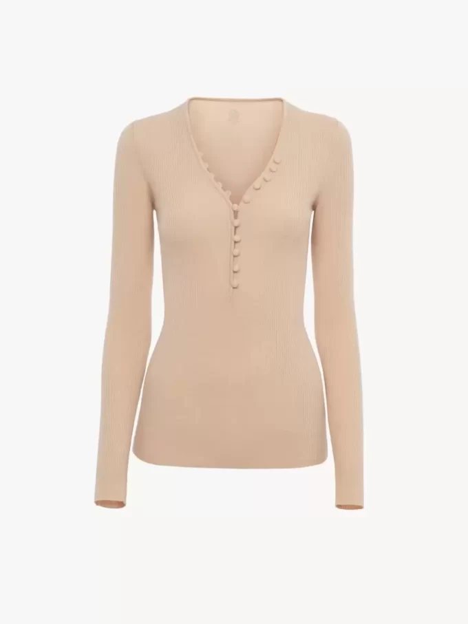 Henley shirt in a merino wool knit Henley shirt in a merino wool knit