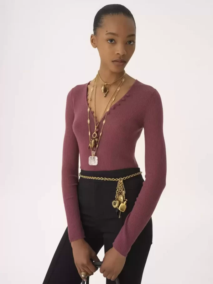 Henley shirt in a merino wool knit Henley shirt in a merino wool knit