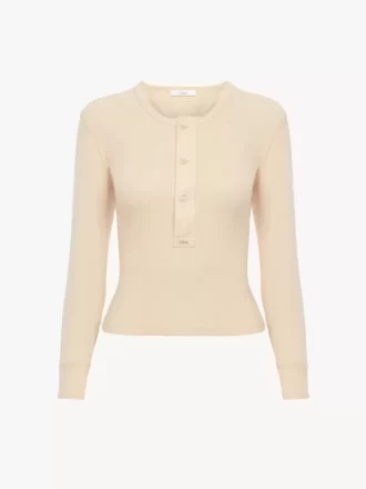 Henley shirt in cotton jersey