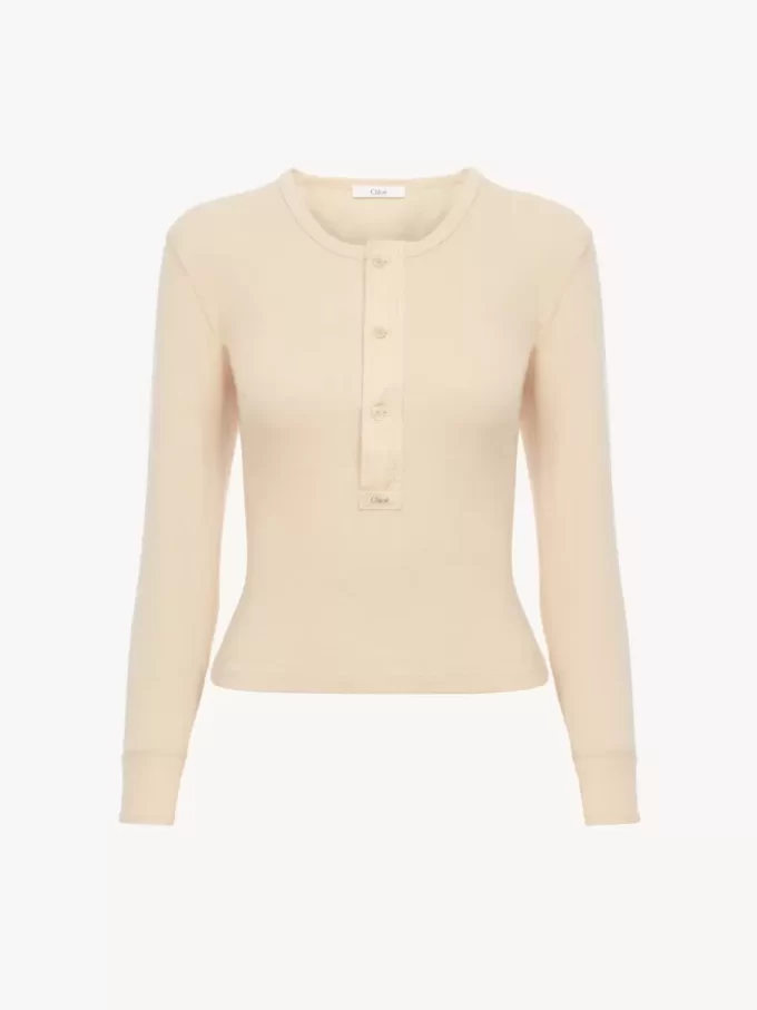 Henley shirt in cotton jersey Henley shirt in cotton jersey