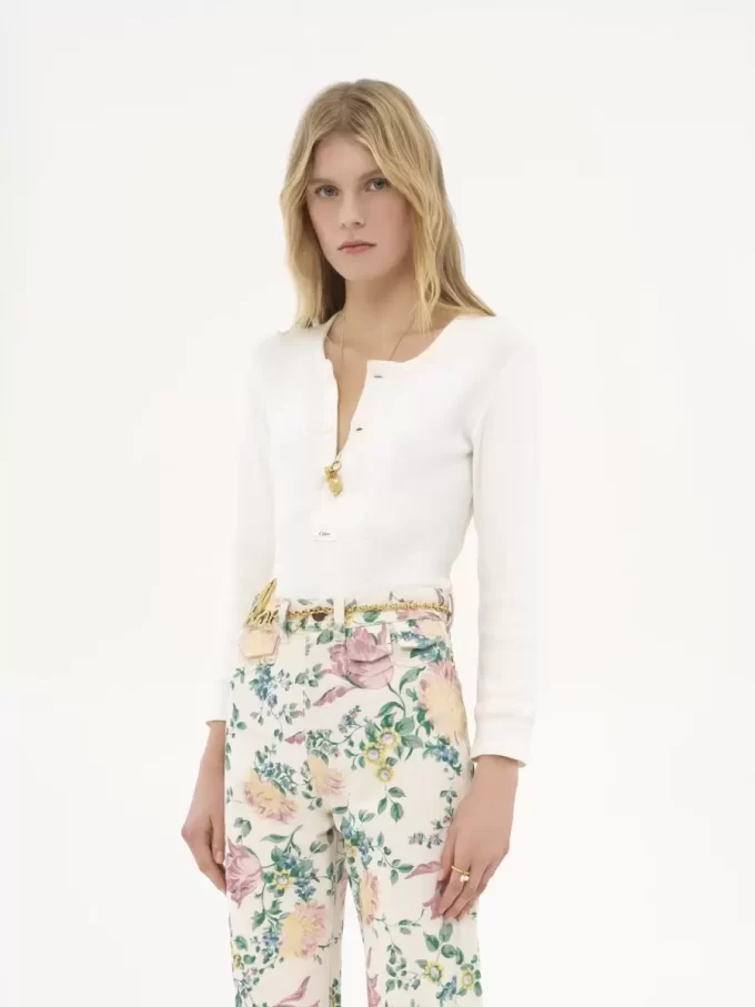 Henley shirt in cotton jersey Henley shirt in cotton jersey