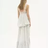 High-low ruffled dress in silk habotai & lace High-low ruffled dress in silk habotai & lace