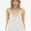 High-low ruffled dress in silk habotai & lace High-low ruffled dress in silk habotai & lace