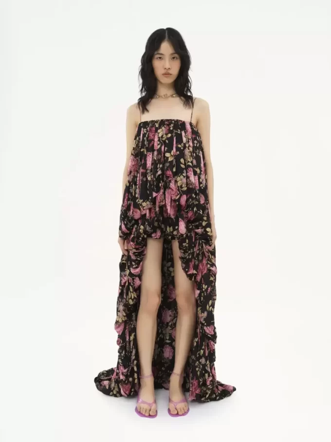 High-low sleeveless jumpsuit in silk charmeuse High-low sleeveless jumpsuit in silk charmeuse