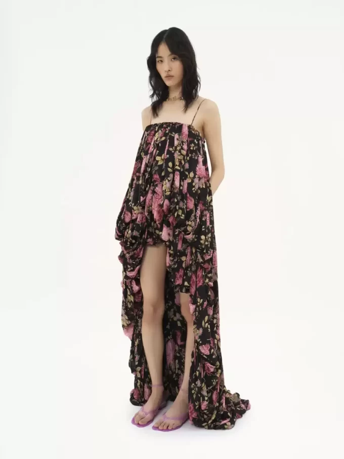 High-low sleeveless jumpsuit in silk charmeuse High-low sleeveless jumpsuit in silk charmeuse