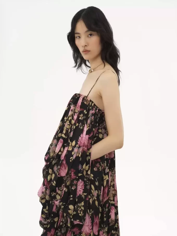 High-low sleeveless jumpsuit in silk charmeuse High-low sleeveless jumpsuit in silk charmeuse