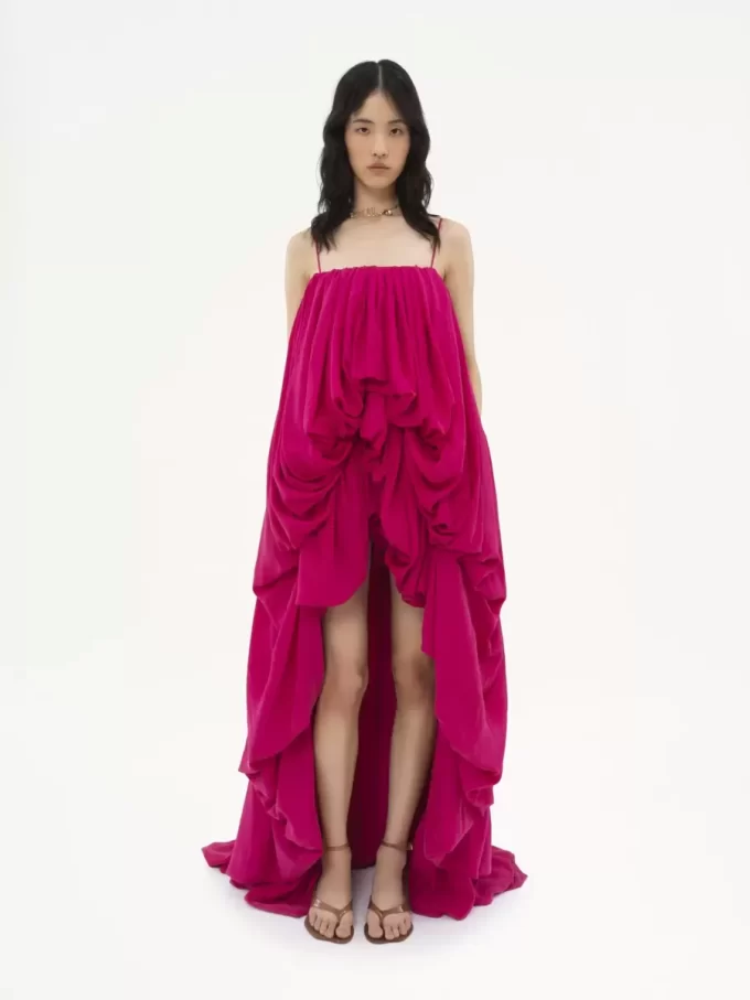 High-low sleeveless jumpsuit in washed silk pongé High-low sleeveless jumpsuit in washed silk pongé