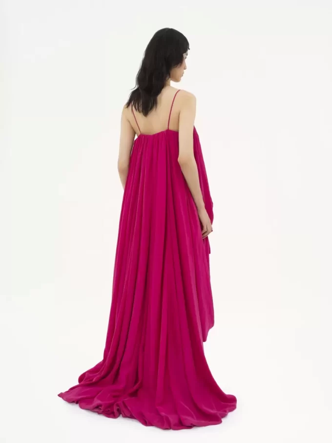 High-low sleeveless jumpsuit in washed silk pongé High-low sleeveless jumpsuit in washed silk pongé