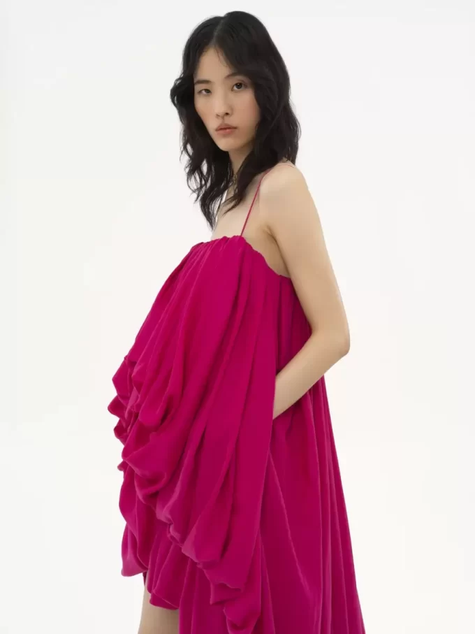 High-low sleeveless jumpsuit in washed silk pongé High-low sleeveless jumpsuit in washed silk pongé