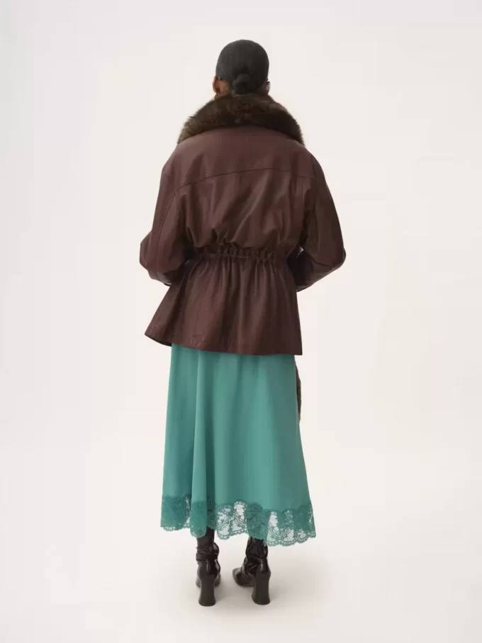 High-neck parka in leather High-neck parka in leather