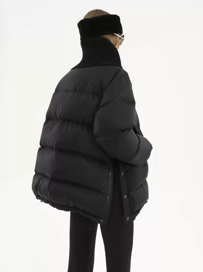High-neck puffer jacket in shiny nylon High-neck puffer jacket in shiny nylon