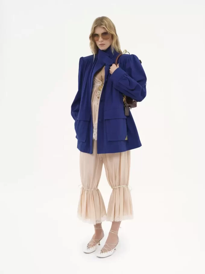 High-neck utilitarian jacket in cotton canvas High-neck utilitarian jacket in cotton canvas