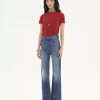 High-rise bootcut jeans in denim High-rise bootcut jeans in denim