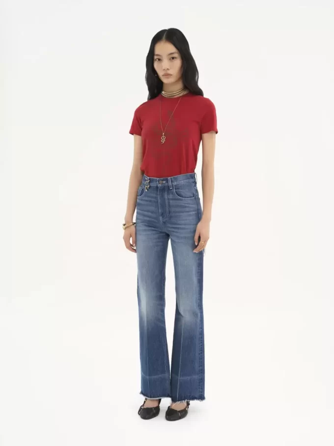High-rise bootcut jeans in denim High-rise bootcut jeans in denim