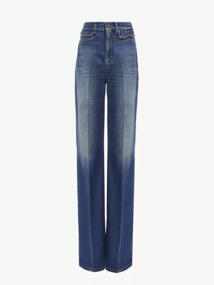 High-rise flare jeans in denim High-rise flare jeans in denim