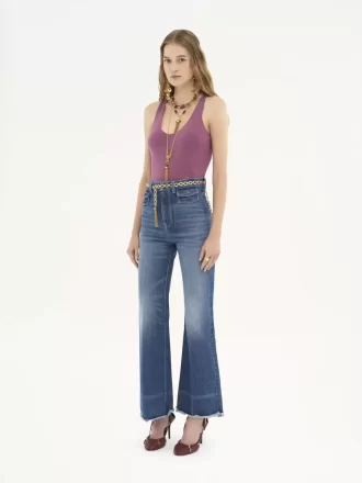 High-rise flare jeans in denim
