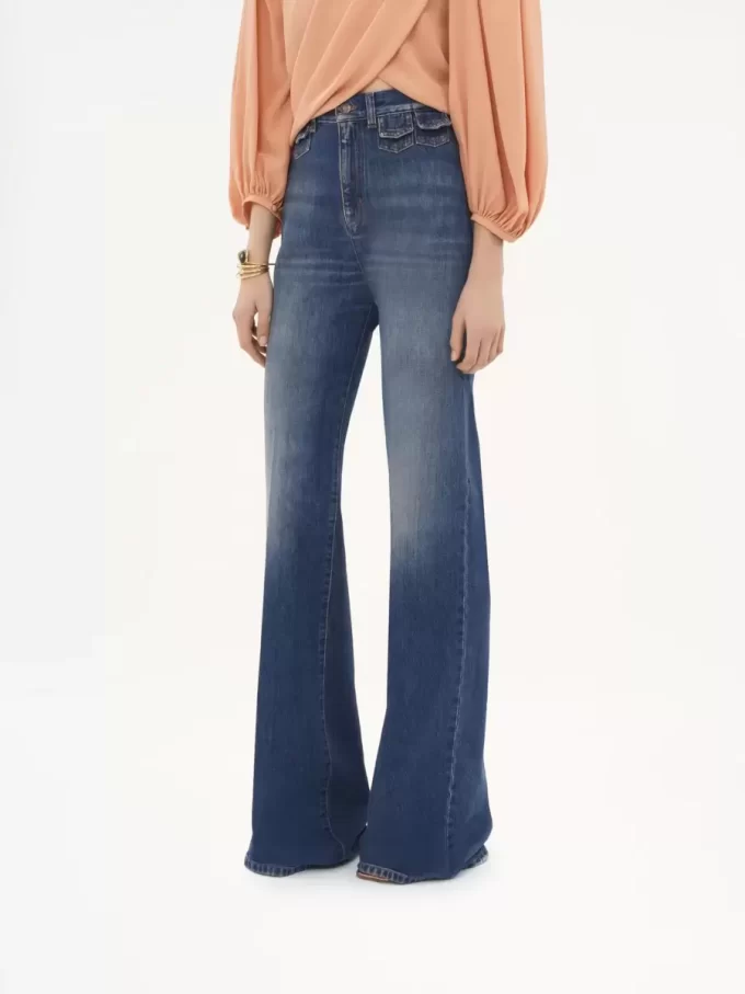 High-rise flare jeans in denim High-rise flare jeans in denim