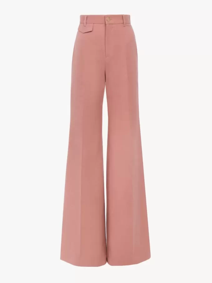 High-rise flared pants in cotton canvas High-rise flared pants in cotton canvas