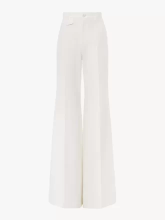High-rise flared pants in cotton canvas High-rise flared pants in cotton canvas