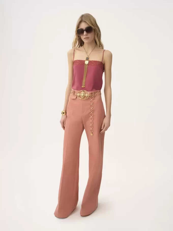 High-rise flared pants in cotton canvas High-rise flared pants in cotton canvas