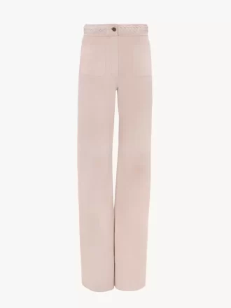 High-rise flared pants in suede