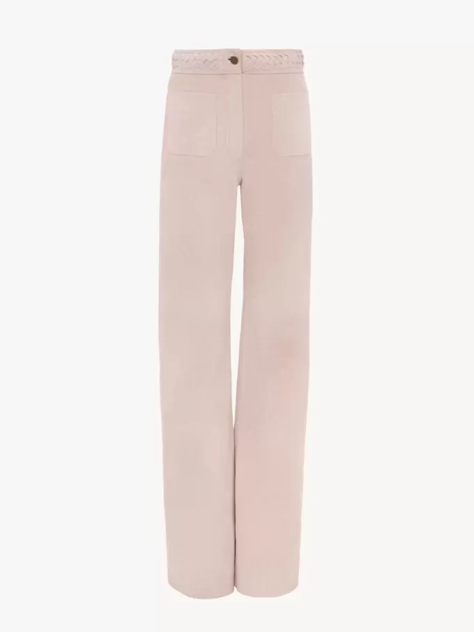 High-rise flared pants in suede High-rise flared pants in suede