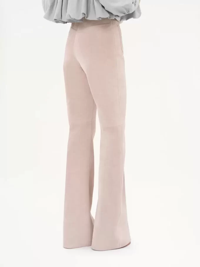 High-rise flared pants in suede High-rise flared pants in suede