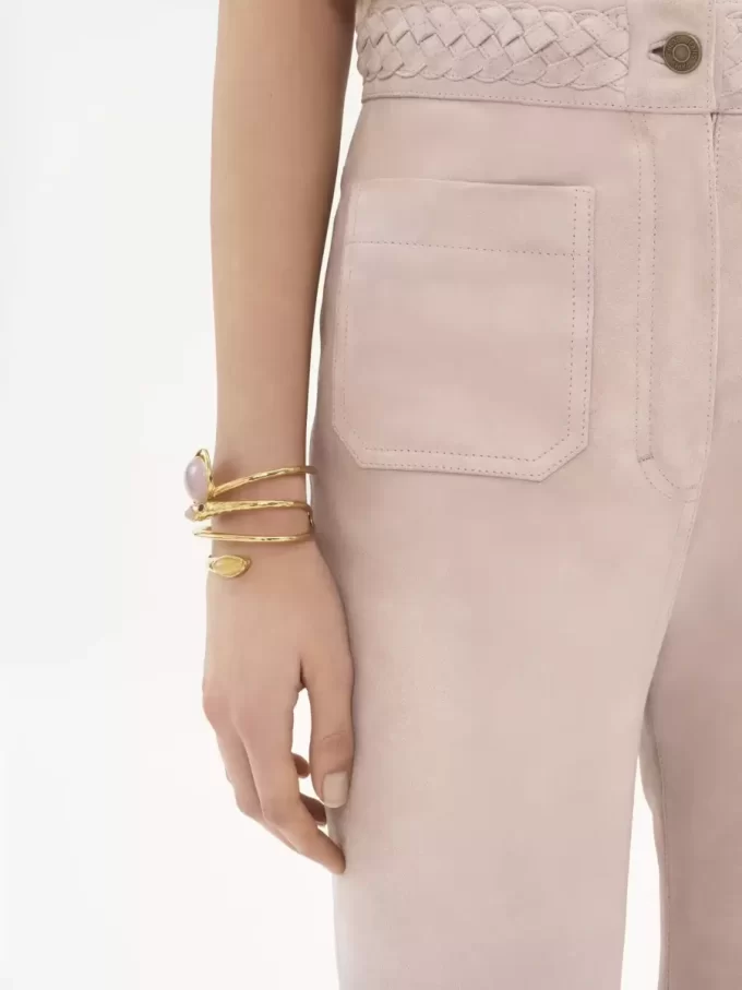 High-rise flared pants in suede High-rise flared pants in suede