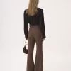High-rise flared pants in wool check High-rise flared pants in wool check