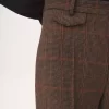 High-rise flared pants in wool check High-rise flared pants in wool check