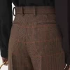 High-rise flared pants in wool check High-rise flared pants in wool check