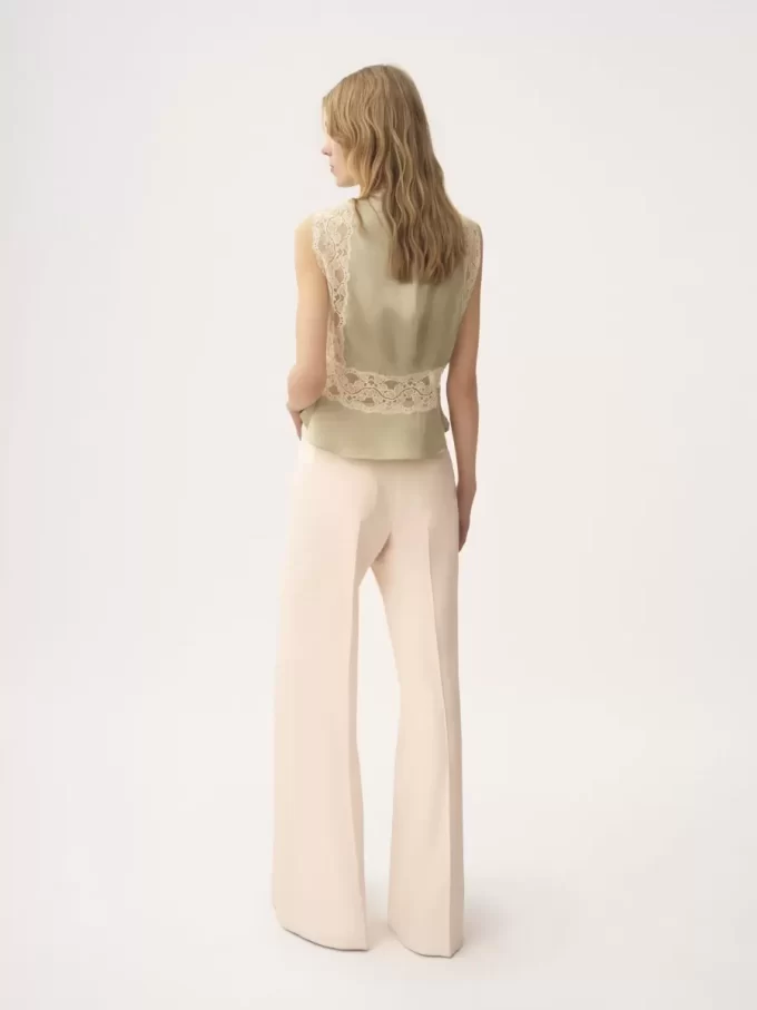 High-rise flared pants in wool gabardine High-rise flared pants in wool gabardine
