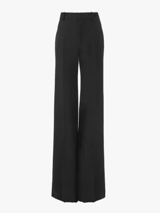High-rise flared pants in wool grain de poudre High-rise flared pants in wool grain de poudre