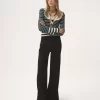 High-rise flared pants in wool grain de poudre High-rise flared pants in wool grain de poudre