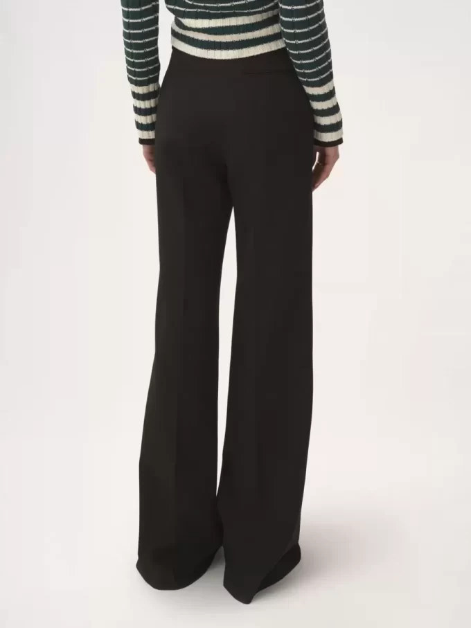 High-rise flared pants in wool grain de poudre High-rise flared pants in wool grain de poudre