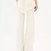 High-rise flared pants in wool grain de poudre High-rise flared pants in wool grain de poudre