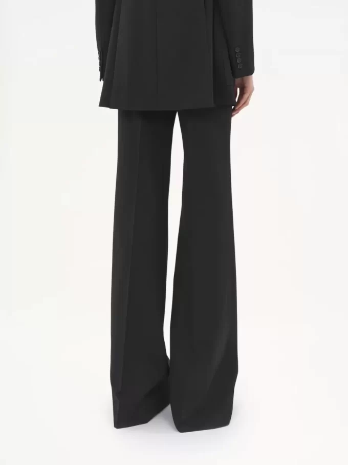 High-rise flared pants in wool grain de poudre High-rise flared pants in wool grain de poudre