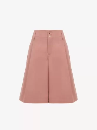 High-rise wide-leg bermuda shorts in cotton High-rise wide-leg bermuda shorts in cotton