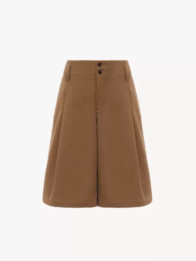 High-rise wide-leg bermuda shorts in cotton High-rise wide-leg bermuda shorts in cotton