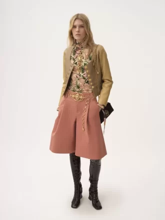 High-rise wide-leg bermuda shorts in cotton High-rise wide-leg bermuda shorts in cotton