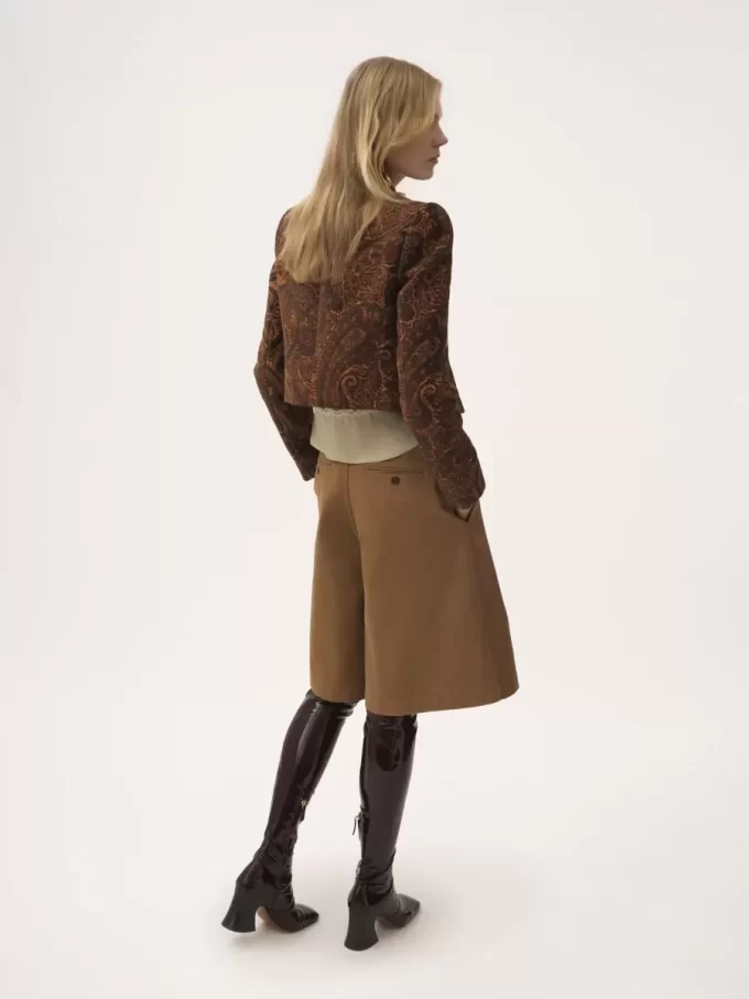 High-rise wide-leg bermuda shorts in cotton High-rise wide-leg bermuda shorts in cotton