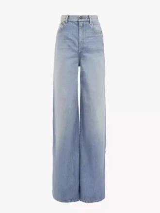 High-rise wide-leg jeans in denim