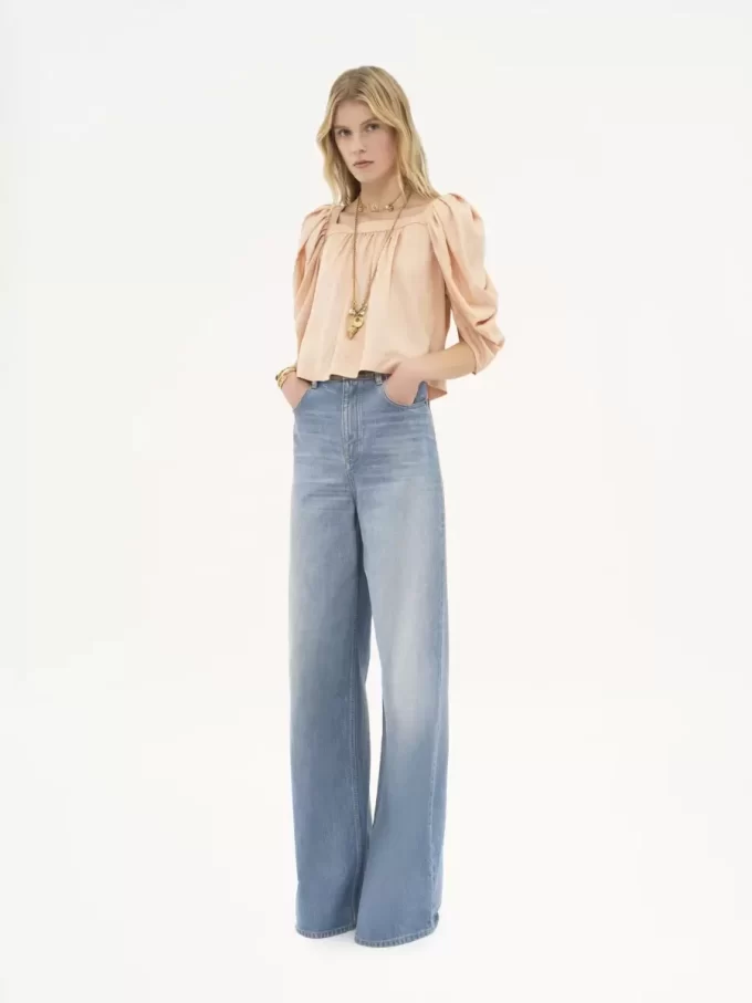 High-rise wide-leg jeans in denim High-rise wide-leg jeans in denim