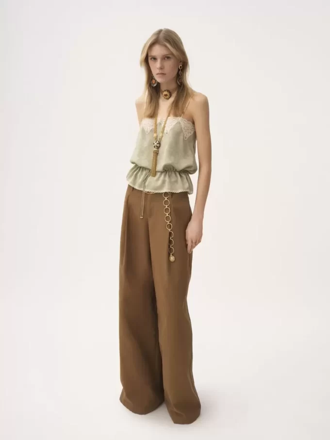 High-rise wide-leg pants in cotton canvas High-rise wide-leg pants in cotton canvas