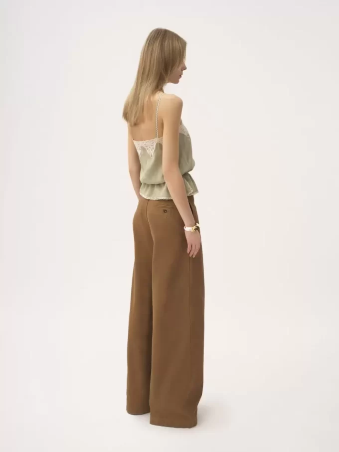 High-rise wide-leg pants in cotton canvas High-rise wide-leg pants in cotton canvas