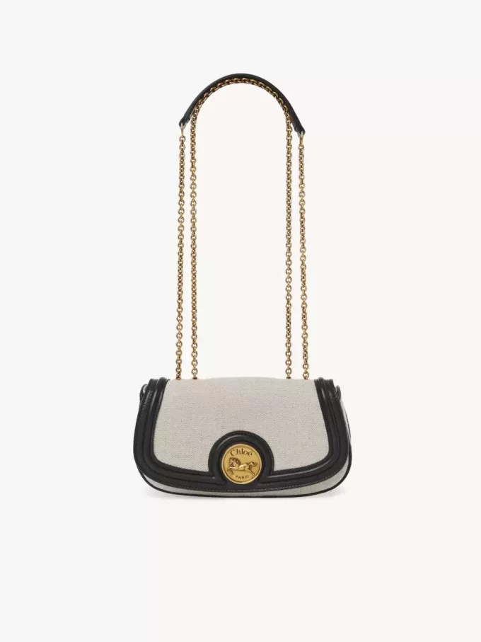 Horse Medal crossbody bag in canvas & grained leather Horse Medal crossbody bag in canvas & grained leather