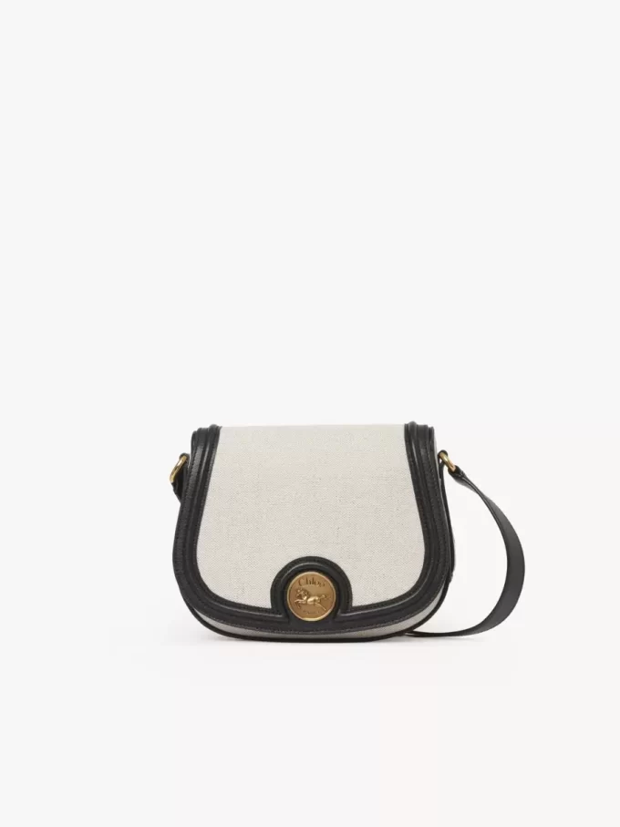 Horse Medal saddle bag in canvas & grained leather Horse Medal saddle bag in canvas & grained leather