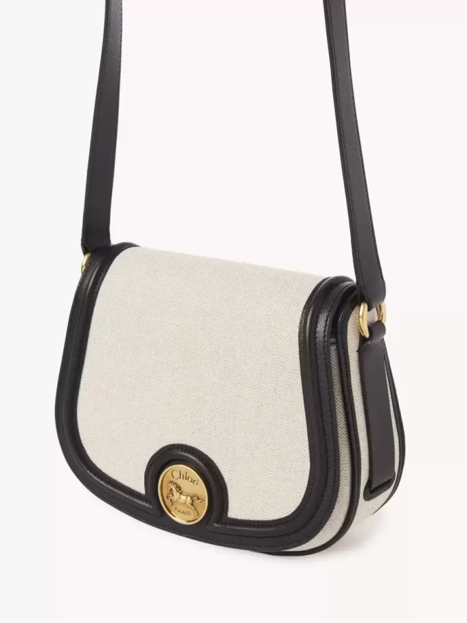 Horse Medal saddle bag in canvas & grained leather Horse Medal saddle bag in canvas & grained leather