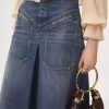 Knee-length skirt in denim Knee-length skirt in denim